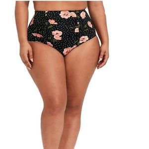 Torrid High Rise Ruched Swim Bottom